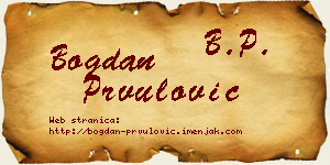Bogdan Prvulović vizit kartica
